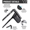 image:imageDUCO Trendy Square Sunglasses for Men Women Flat Top Shield Shades Oversized Carbon Fiber Polarized Sun Glasses DC8209Black Frame Grey Lens