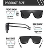 image:imageDUCO Trendy Square Sunglasses for Men Women Flat Top Shield Shades Oversized Carbon Fiber Polarized Sun Glasses DC8209Black Frame Grey Lens