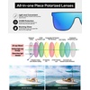 image:imageDUCO Trendy Square Sunglasses for Men Women Flat Top Shield Shades Oversized Carbon Fiber Polarized Sun Glasses DC8209Black Frame Revo Blue Lens