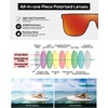 image:imageDUCO Trendy Square Sunglasses for Men Women Flat Top Shield Shades Oversized Carbon Fiber Polarized Sun Glasses DC8209Black Frame Revo Red Lens
