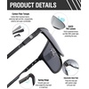 image:imageDUCO Trendy Square Sunglasses for Men Women Flat Top Shield Shades Oversized Carbon Fiber Polarized Sun Glasses DC8209Black Frame Silver Lens