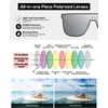 image:imageDUCO Trendy Square Sunglasses for Men Women Flat Top Shield Shades Oversized Carbon Fiber Polarized Sun Glasses DC8209Black Frame Silver Lens