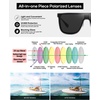 image:imageDUCO Trendy Square Sunglasses for Men Women Flat Top Shield Shades Oversized Carbon Fiber Polarized Sun Glasses DC8209Gunmetal Frame Grey Lens