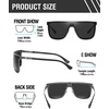 image:imageDUCO Trendy Square Sunglasses for Men Women Flat Top Shield Shades Oversized Carbon Fiber Polarized Sun Glasses DC8209Gunmetal Frame Grey Lens
