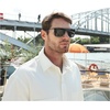 image:imageDUCO Trendy Square Sunglasses for Men Women Flat Top Shield Shades Oversized Carbon Fiber Polarized Sun Glasses DC8209Gunmetal Frame Grey Lens