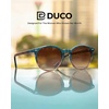 image:imageDUCO Womens Trendy Retro Round Acetate Polarized Sunglasses UV400 99 Glare Block Lightweight for Daily amp Outdoor1 Oceanic Tortoise Frame Brown Lens