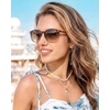 image:imageDUCO Womens Trendy Retro Round Acetate Polarized Sunglasses UV400 99 Glare Block Lightweight for Daily amp Outdoor3 Gradient Brown Frame Brown Lens