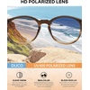 image:imageDUCO Womens Trendy Retro Round Acetate Polarized Sunglasses UV400 99 Glare Block Lightweight for Daily amp Outdoor3 Gradient Brown Frame Brown Lens
