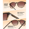 image:imageDUCO Womens Trendy Retro Round Acetate Polarized Sunglasses UV400 99 Glare Block Lightweight for Daily amp Outdoor3 Gradient Brown Frame Brown Lens