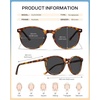 image:imageDUCO Womens Trendy Retro Round Acetate Polarized Sunglasses UV400 99 Glare Block Lightweight for Daily amp Outdoor4 Tortoise Frame Grey Lens