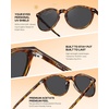 image:imageDUCO Womens Trendy Retro Round Acetate Polarized Sunglasses UV400 99 Glare Block Lightweight for Daily amp Outdoor4 Tortoise Frame Grey Lens