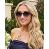 image:imageDUCO Womens Trendy Retro Round Acetate Polarized Sunglasses UV400 99 Glare Block Lightweight for Daily amp Outdoor5 Dark Blue Frame Blue Lens