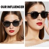 image:imageDUCO Womens Trendy Retro Round Acetate Polarized Sunglasses UV400 99 Glare Block Lightweight for Daily amp Outdoor6 Black Copper Frame Grey Lens