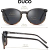 image:imageDUCO Womens Trendy Retro Round Acetate Polarized Sunglasses UV400 99 Glare Block Lightweight for Daily amp Outdoor6 Black Copper Frame Grey Lens