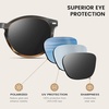 image:imageDUCO Womens Trendy Retro Round Acetate Polarized Sunglasses UV400 99 Glare Block Lightweight for Daily amp Outdoor6 Black Copper Frame Grey Lens
