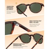 image:imageDUCO Womens Trendy Retro Round Acetate Polarized Sunglasses UV400 99 Glare Block Lightweight for Daily amp Outdoor6 Tortoise Frame Green Lens