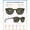 image:imageDUCO Womens Trendy Retro Round Acetate Polarized Sunglasses UV400 99 Glare Block Lightweight for Daily amp Outdoor6 Tortoise Frame Green Lens