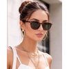 image:imageDUCO Womens Trendy Retro Round Acetate Polarized Sunglasses UV400 99 Glare Block Lightweight for Daily amp Outdoor6 Tortoise Frame Green Lens