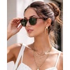 image:imageDUCO Womens Trendy Retro Round Acetate Polarized Sunglasses UV400 99 Glare Block Lightweight for Daily amp Outdoor6 Tortoise Frame Green Lens