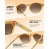 image:imageDUCO Womens Trendy Retro Round Acetate Polarized Sunglasses UV400 99 Glare Block Lightweight for Daily amp Outdoor6 Transparent Brown Frame Brown Lens