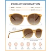 image:imageDUCO Womens Trendy Retro Round Acetate Polarized Sunglasses UV400 99 Glare Block Lightweight for Daily amp Outdoor6 Transparent Brown Frame Brown Lens