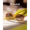 image:imageDUCO Womens Trendy Retro Round Acetate Polarized Sunglasses UV400 99 Glare Block Lightweight for Daily amp Outdoor6 Transparent Brown Frame Brown Lens
