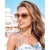 image:imageDUCO Womens Trendy Retro Round Acetate Polarized Sunglasses UV400 99 Glare Block Lightweight for Daily amp Outdoor6 Transparent Brown Frame Brown Lens