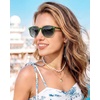 image:imageDUCO Womens Trendy Retro Round Acetate Polarized Sunglasses UV400 99 Glare Block Lightweight for Daily amp Outdoor6 Transparent Green Frame Grey Lens