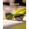 image:imageDUCO Womens Trendy Retro Round Acetate Polarized Sunglasses UV400 99 Glare Block Lightweight for Daily amp Outdoor6 Transparent Green Frame Grey Lens