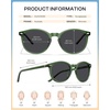 image:imageDUCO Womens Trendy Retro Round Acetate Polarized Sunglasses UV400 99 Glare Block Lightweight for Daily amp Outdoor6 Transparent Green Frame Grey Lens