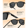 image:imageDUCO Womens Trendy Retro Round Acetate Polarized Sunglasses UV400 99 Glare Block Lightweight for Daily amp Outdoor7 Black Frame Grey Lens
