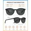 image:imageDUCO Womens Trendy Retro Round Acetate Polarized Sunglasses UV400 99 Glare Block Lightweight for Daily amp Outdoor7 Black Frame Grey Lens