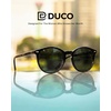 image:imageDUCO Womens Trendy Retro Round Acetate Polarized Sunglasses UV400 99 Glare Block Lightweight for Daily amp Outdoor7 Black Frame Grey Lens
