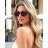 image:imageDUCO Womens Trendy Retro Round Acetate Polarized Sunglasses UV400 99 Glare Block Lightweight for Daily amp Outdoor7 Black Frame Grey Lens