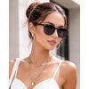 image:imageDUCO Womens Trendy Retro Round Acetate Polarized Sunglasses UV400 99 Glare Block Lightweight for Daily amp Outdoor7 Black Frame Grey Lens
