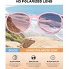 image:imageDUCO Womens Trendy Retro Round Acetate Polarized Sunglasses UV400 99 Glare Block Lightweight for Daily amp Outdoor7 Pink Frame Purple Lens