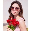 image:imageDUCO Womens Trendy Retro Round Acetate Polarized Sunglasses UV400 99 Glare Block Lightweight for Daily amp Outdoor7 Pink Frame Purple Lens