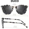 image:imageDUCO Womens Trendy Retro Round Acetate Polarized Sunglasses UV400 99 Glare Block Lightweight for Daily amp Outdoor8 Black Tortoise Frame Grey Lens