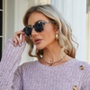 image:imageDUCO Womens Trendy Retro Round Acetate Polarized Sunglasses UV400 99 Glare Block Lightweight for Daily amp Outdoor8 Black Tortoise Frame Grey Lens