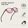 image:imageDUCO Womens Trendy Retro Round Acetate Polarized Sunglasses UV400 99 Glare Block Lightweight for Daily amp OutdoorBlack Frame Revo Pink Mirror