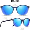 image:imageDUCO Womens Trendy Retro Round Acetate Polarized Sunglasses UV400 99 Glare Block Lightweight for Daily amp OutdoorCatalina Blue Frame Revo Blue Mirror