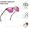 image:imageDUCO Womens Trendy Retro Round Acetate Polarized Sunglasses UV400 99 Glare Block Lightweight for Daily amp OutdoorGrey Tortoise Frame Revo Pink Mirror