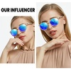 image:imageDUCO Womens Trendy Retro Round Acetate Polarized Sunglasses UV400 99 Glare Block Lightweight for Daily amp OutdoorMermaid White Frame Revo Blue Lens