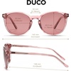 image:imageDUCO Womens Trendy Retro Round Acetate Polarized Sunglasses UV400 99 Glare Block Lightweight for Daily amp OutdoorPink Stripe Frame Pink Lens