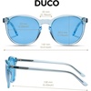 image:imageDUCO Womens Trendy Retro Round Acetate Polarized Sunglasses UV400 99 Glare Block Lightweight for Daily amp OutdoorTransparent Blue Frame Blue Lens