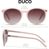 image:imageDUCO Womens Trendy Retro Round Acetate Polarized Sunglasses UV400 99 Glare Block Lightweight for Daily amp OutdoorTransparent Pink Frame Brown Lens