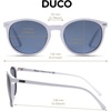 image:imageDUCO Womens Trendy Retro Round Acetate Polarized Sunglasses UV400 99 Glare Block Lightweight for Daily amp OutdoorWhite Frame Grey Lens
