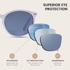 image:imageDUCO Womens Trendy Retro Round Acetate Polarized Sunglasses UV400 99 Glare Block Lightweight for Daily amp OutdoorWhite Frame Grey Lens