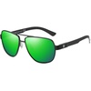 image:imageDUCO Aviator Sunglasses for Men Women Carbon Fiber Polarized Sunglasses Men UV Protection for Driving Golf Fishing 3051Black Frame Green Lens
