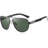 Gunmetal Frame Green Lens